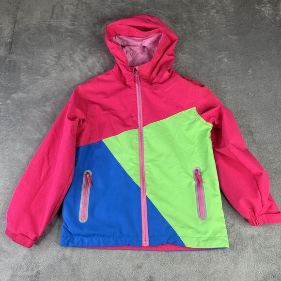 Top&Sky Kids Jacket Kids XL Pink Green Blue Colorblock Hooded Windbreaker‎ - Picture 15 of 16